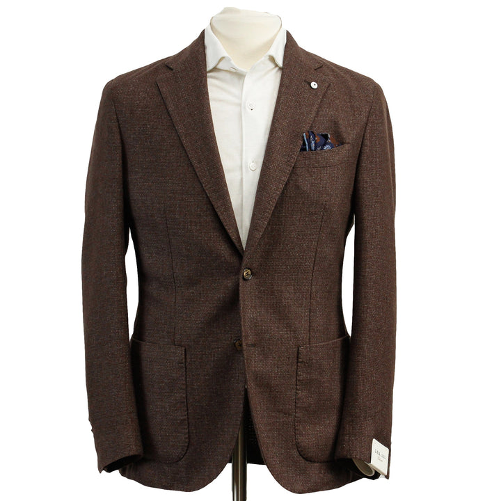 Chocolate Brown Jersey Contemporary Fit Sport Jacket - L.B.M 1911