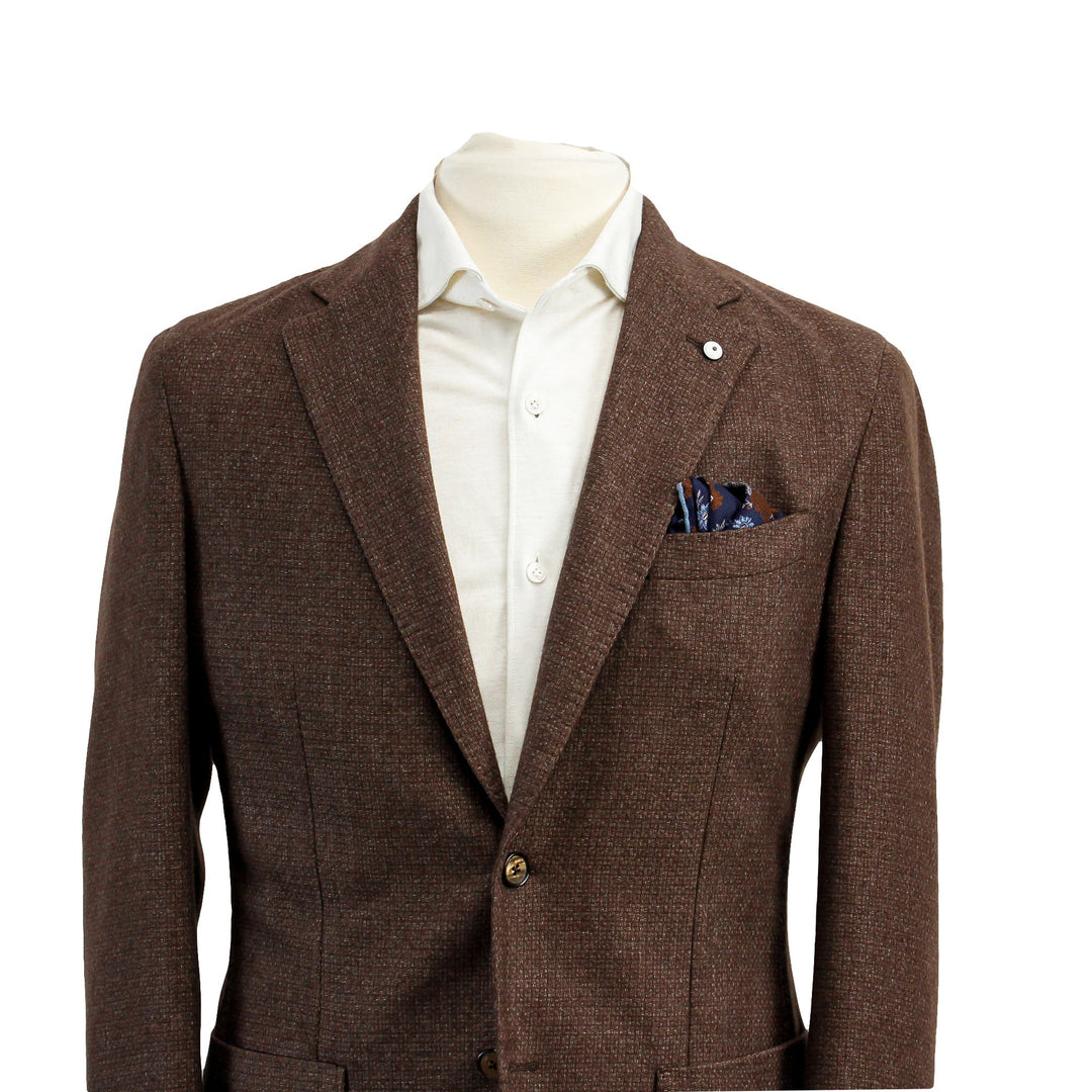 Chocolate Brown Jersey Contemporary Fit Sport Jacket - L.B.M 1911
