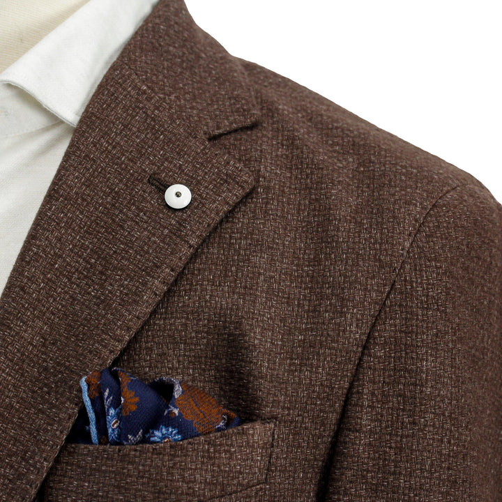 Chocolate Brown Jersey Contemporary Fit Sport Jacket - L.B.M 1911