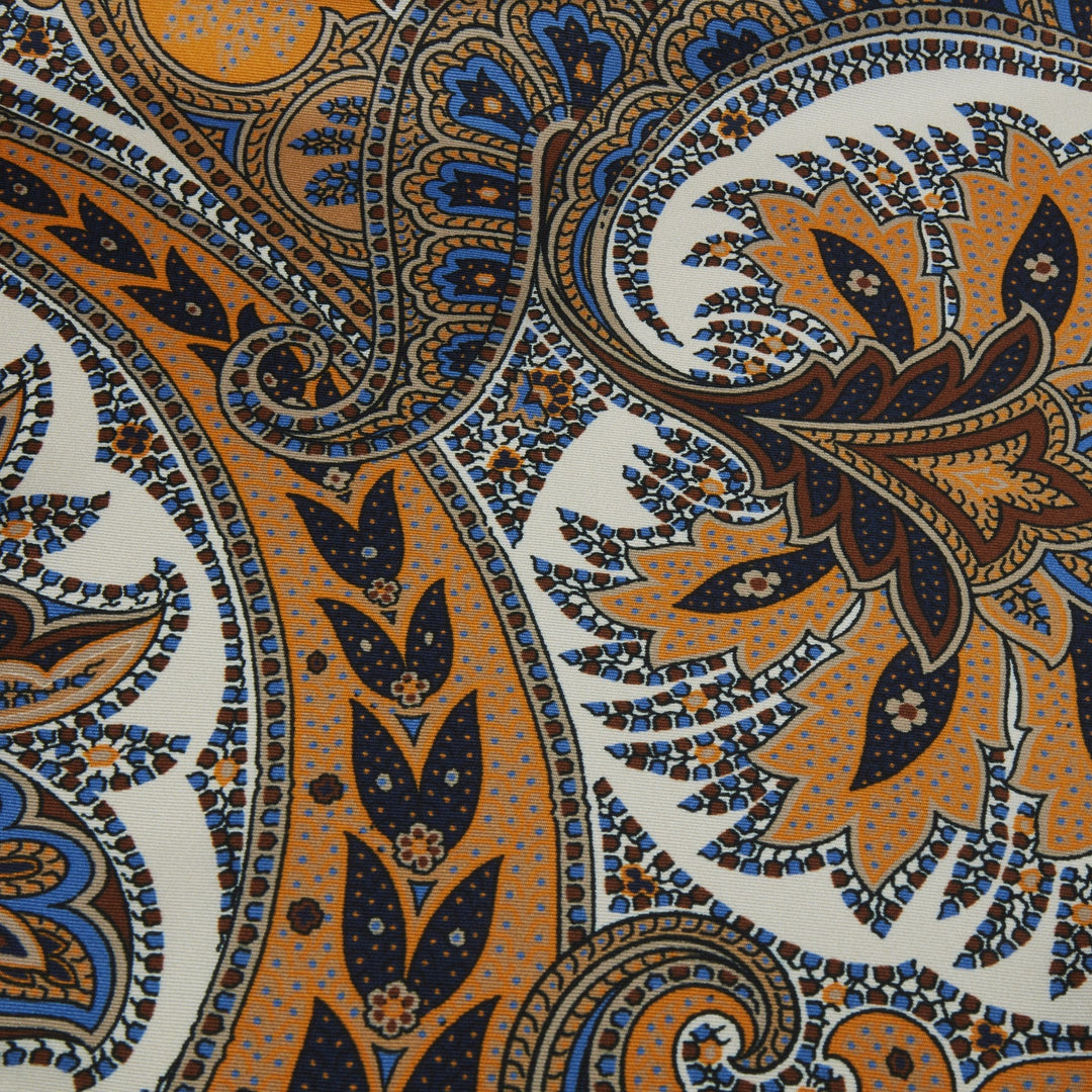 Orange Paisley Silk Hankie - Stenströms