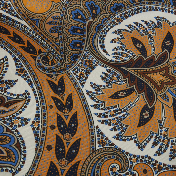 Orange Paisley Silk Hankie - Stenströms