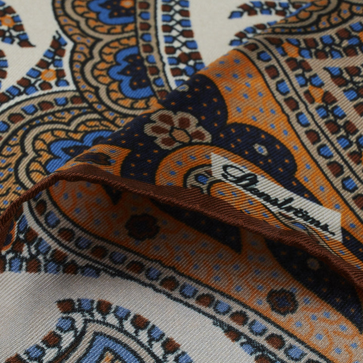 Orange Paisley Silk Hankie - Stenströms