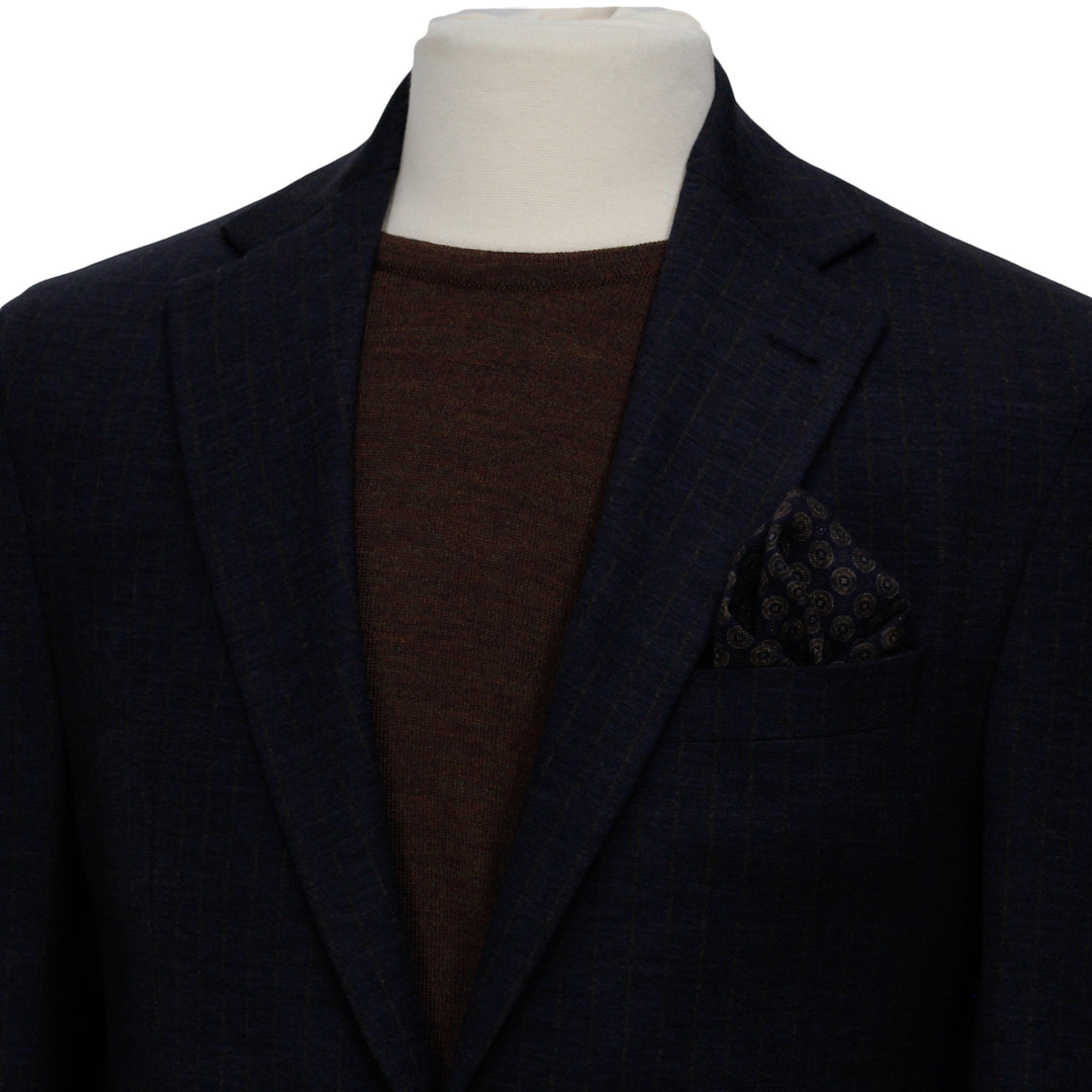 Navy Stripe Hartford Contemporary Fit Loro Piana Knit Suit - Jack Victor - Boutique Jacques Last Call
