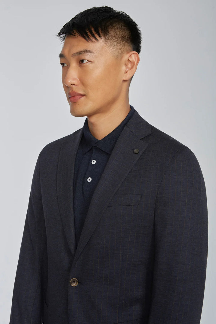 Navy Stripe Hartford Contemporary Fit Loro Piana Knit Suit - Jack Victor - Boutique Jacques Last Call