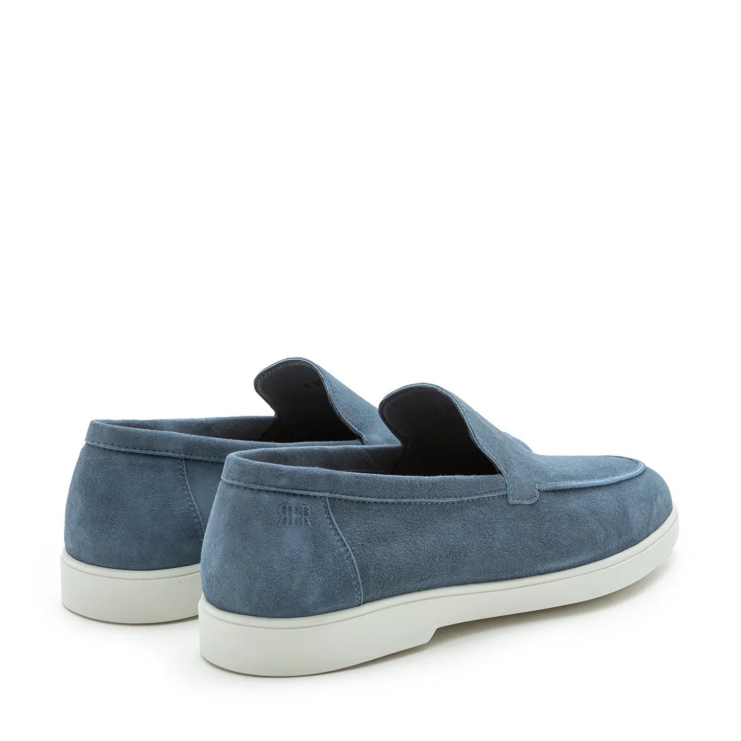 Avio Blue Deer-Skin Suede Unlined Loafers - Fabiano Ricci - Boutique Jacques Last Call
