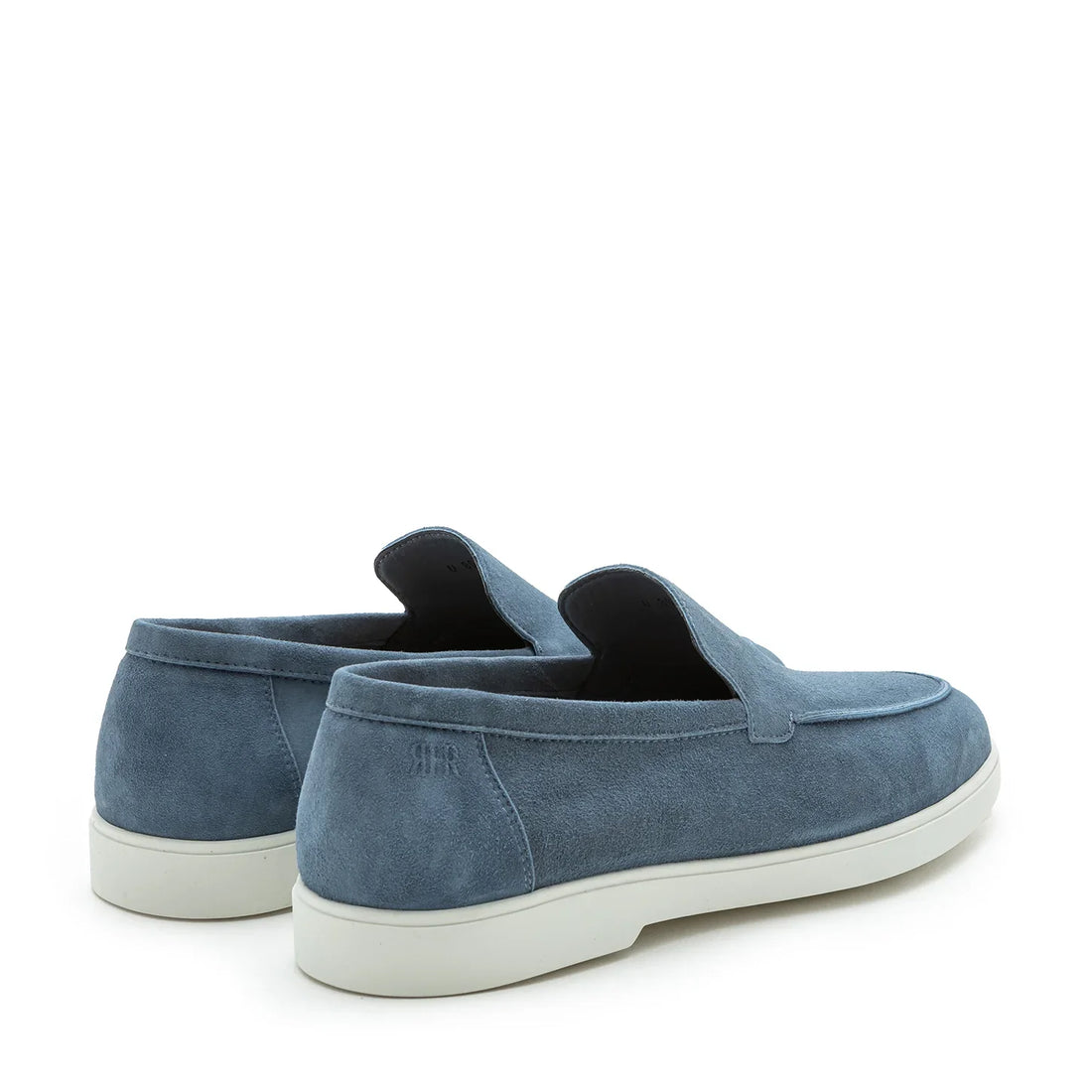 Avio Blue Deer-Skin Suede Unlined Loafers - Fabiano Ricci - Boutique Jacques Last Call