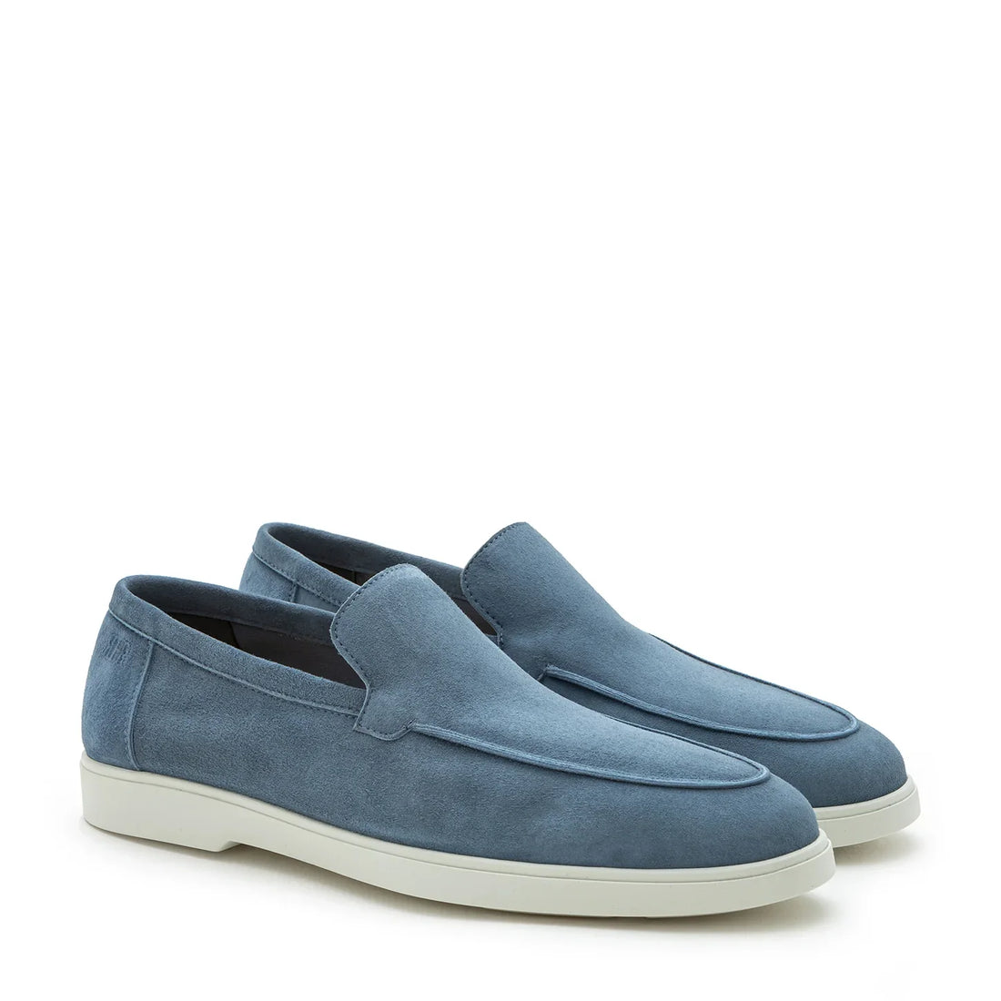 Avio Blue Deer-Skin Suede Unlined Loafers - Fabiano Ricci - Boutique Jacques Last Call