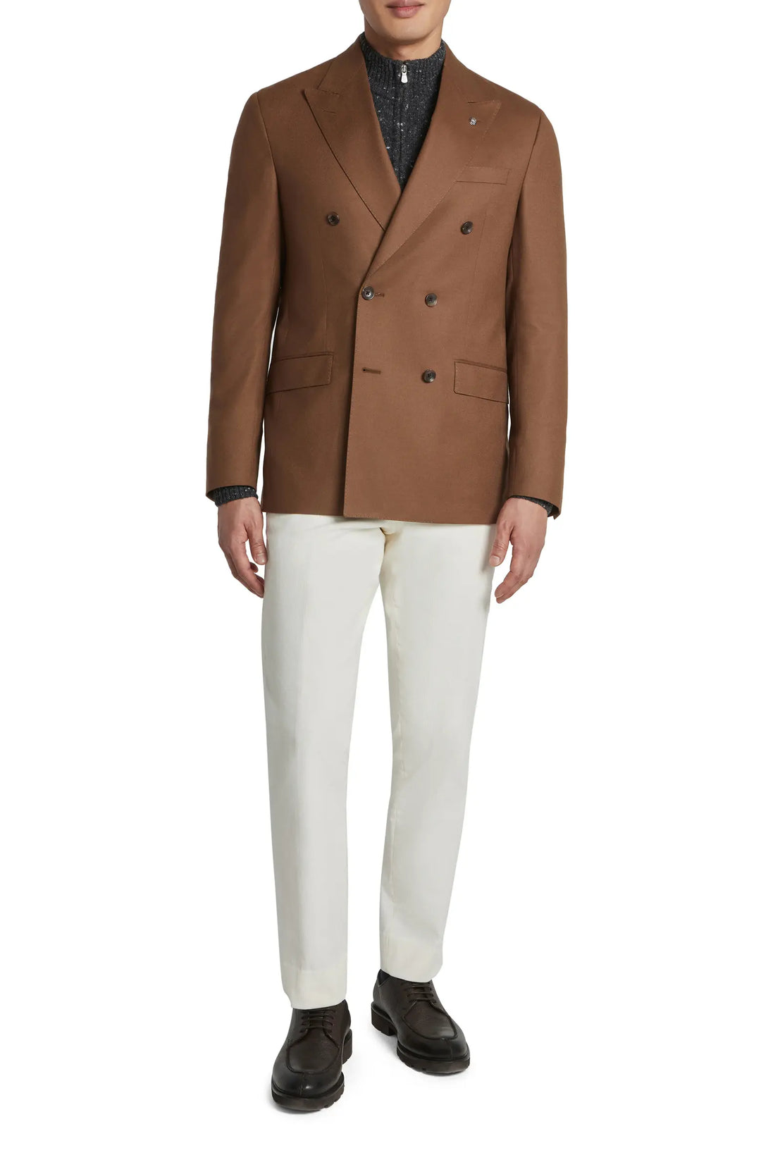 Tobacco Brown Double Breasted Martin Contemporary Fit Sport Jacket - Jack Victor - Boutique Jacques Last Call