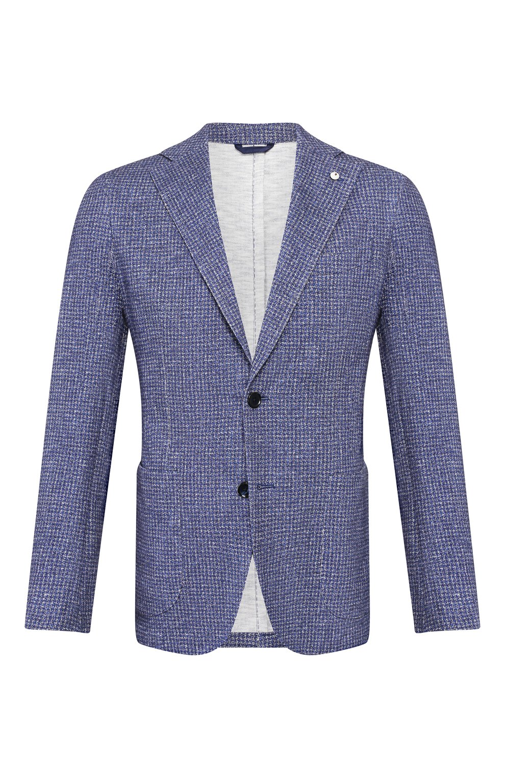 Blue Houndstooth Cotton Unconstructed Contemporary Fit Sport Coat L.B.M 1911 - Boutique Jacques Last Call