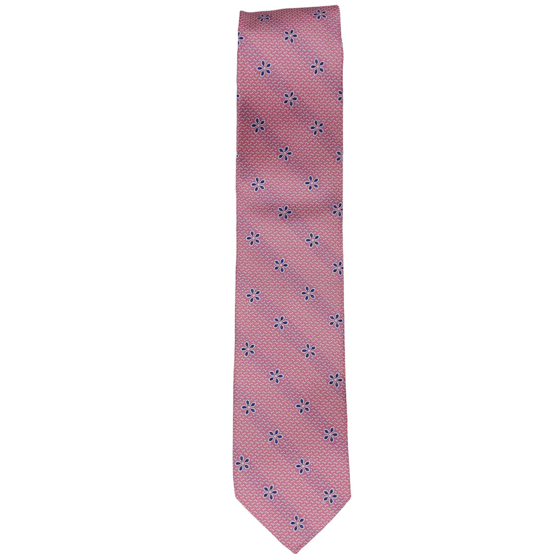Pink Silk Flower Patterned Tie - DION - Boutique Jacques Last Call