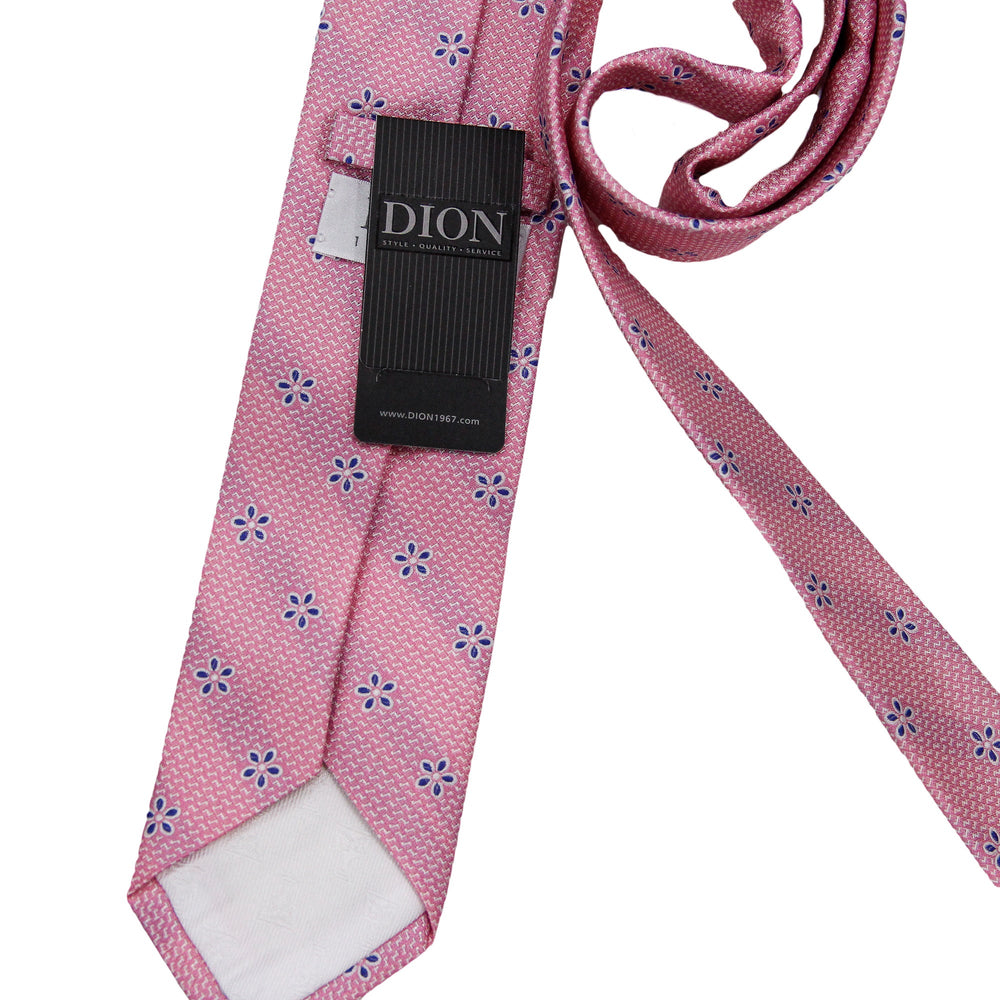 Pink Silk Flower Patterned Tie - DION - Boutique Jacques Last Call