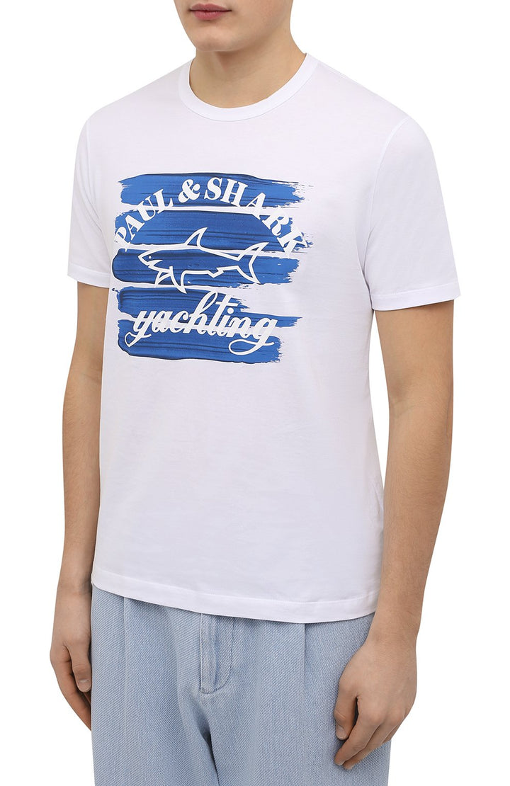White Paul & Shark Pima Cotton Crew Neck T-Shirt - Boutique Jacques Last Call