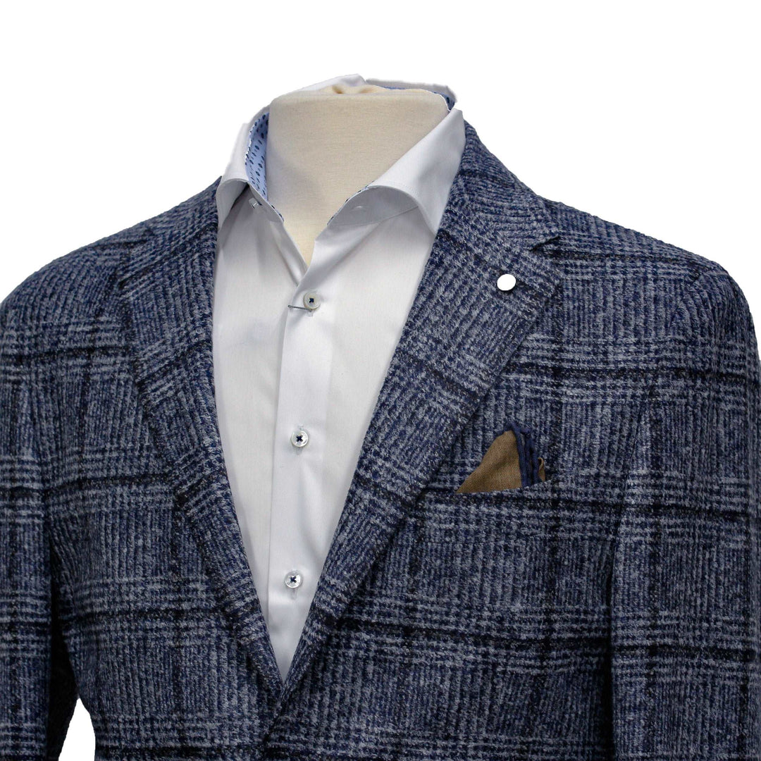 Blue and Gray Window-Pane Unconstructed Sport Coat - L.B.M 1911