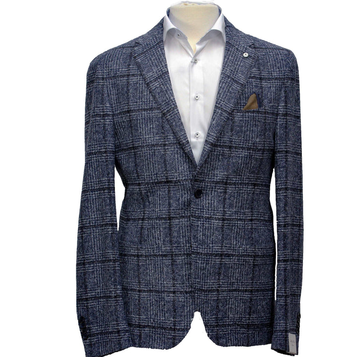 Blue and Gray Window-Pane Unconstructed Sport Coat - L.B.M 1911