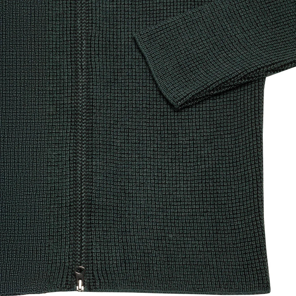 Forest Green Merino Wool Full-Zip Sweater - Phil Petter - Boutique Jacques Last Call