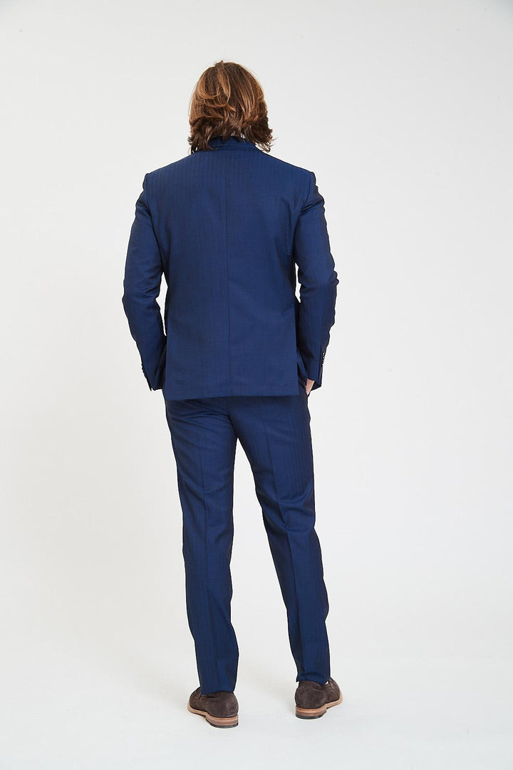 Blue Tone on Tone Wool Suit - Luigi Bianchi Mantova - Boutique Jacques Last Call