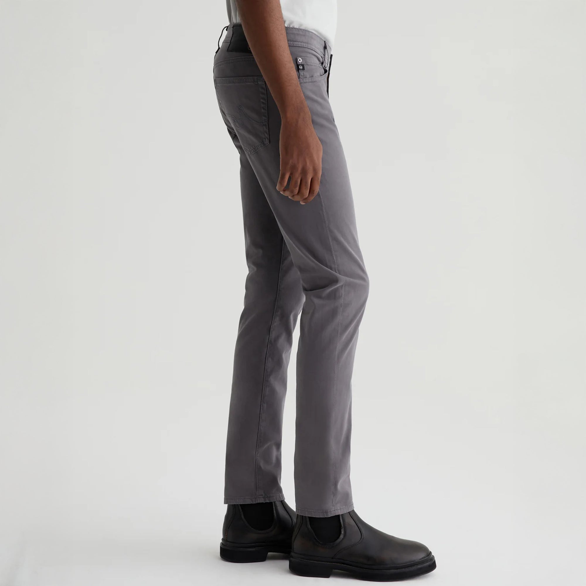 Dylan Slim Folkstone Grey Sueded Pants - AG