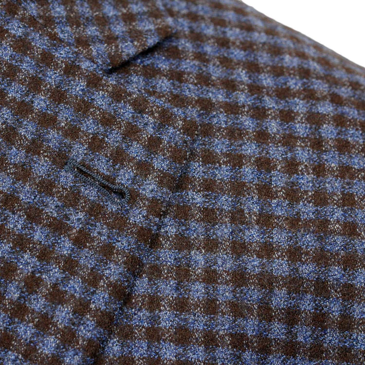 Blue and Brown Microcheck Morton Contemporary Fit Sport Coat - Jack Victor