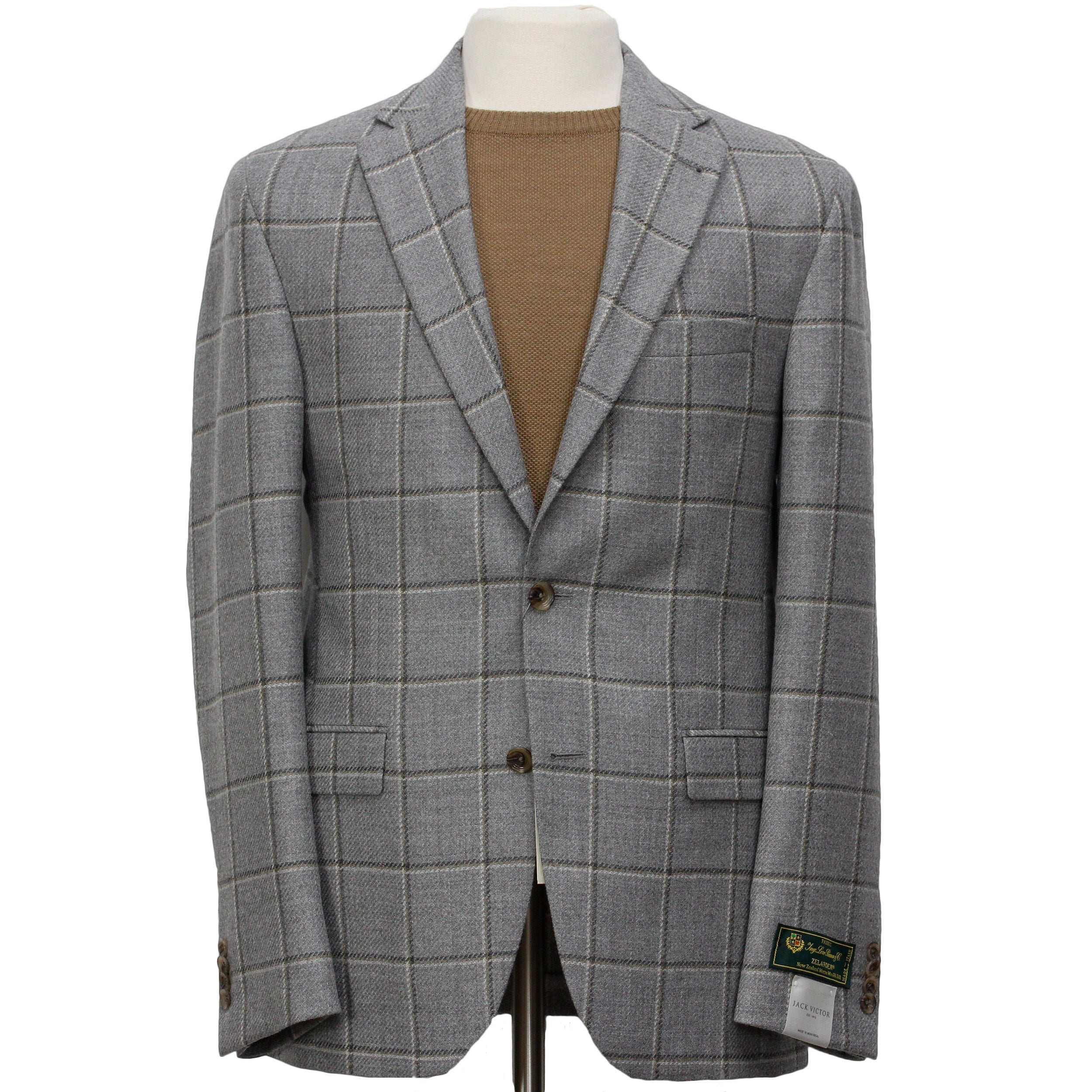 Gray Check Unconstructed Midland Contemporary Fit Sport Jacket - Jack Victor - Boutique Jacques Last Call