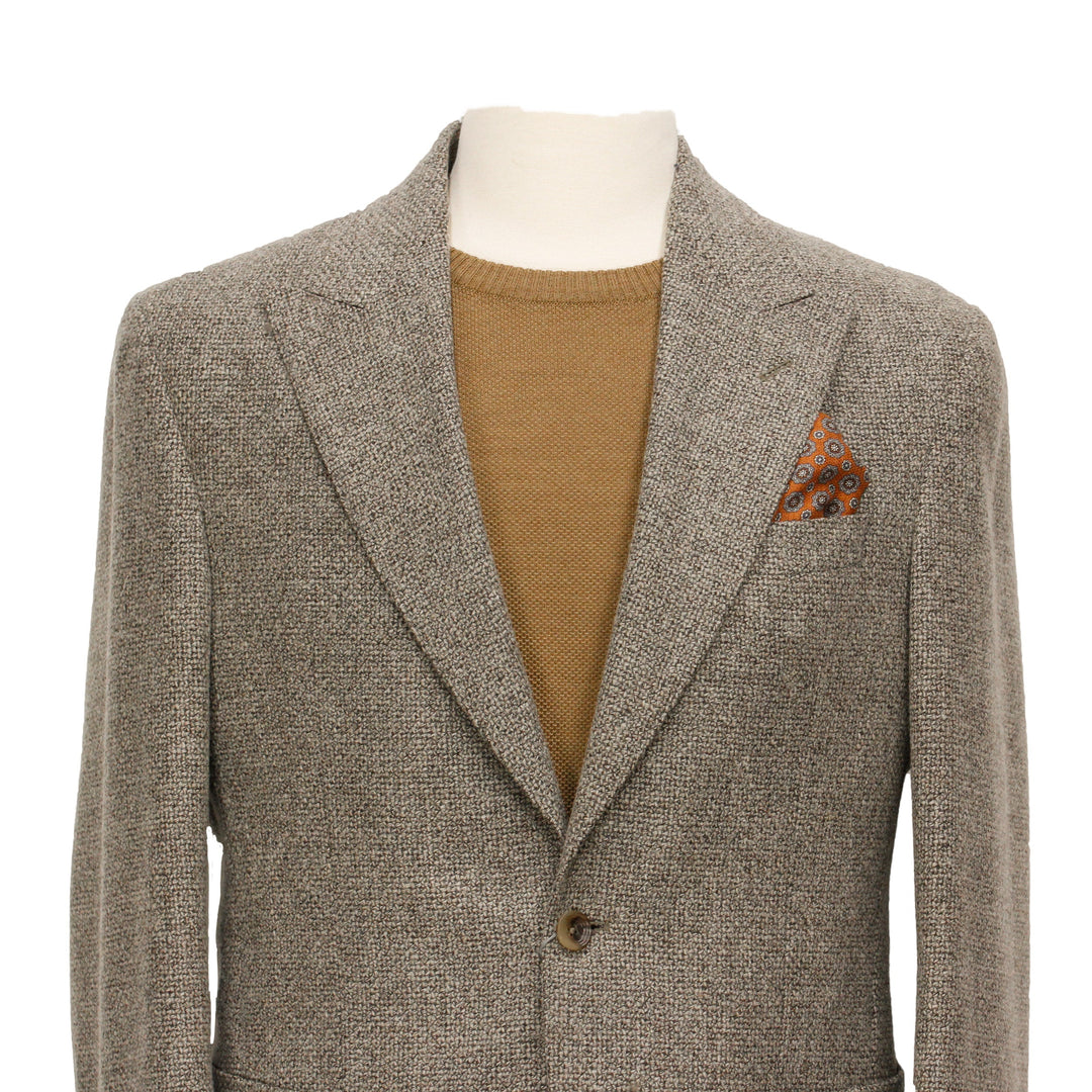 Light Brown Tweed Marco Contemporary Fit Wool Sport Jacket - Jack Victor