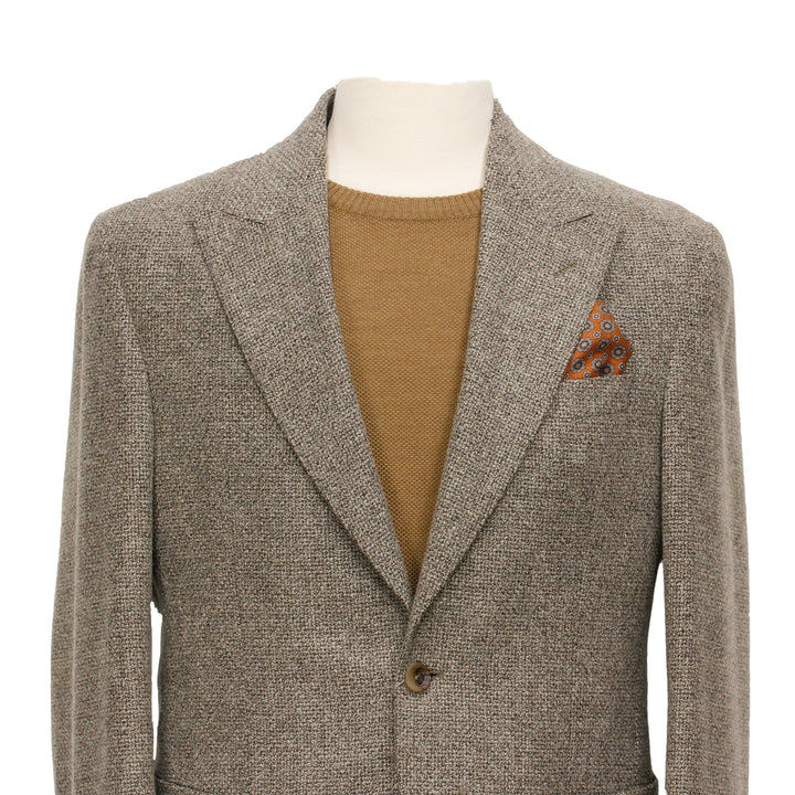Light Brown Tweed Marco Contemporary Fit Wool Sport Jacket - Jack Victor
