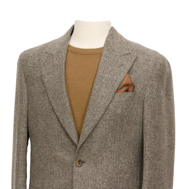 Light Brown Tweed Marco Contemporary Fit Wool Sport Jacket - Jack Victor
