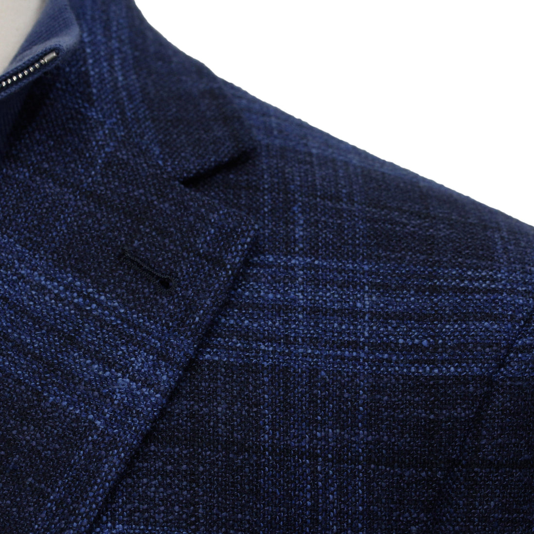 Blue Tonal Plaid Dallas Contemporary Fit Wool-Silk-Cotton Sport Jacket - Jack Victor - Boutique Jacques Last Call