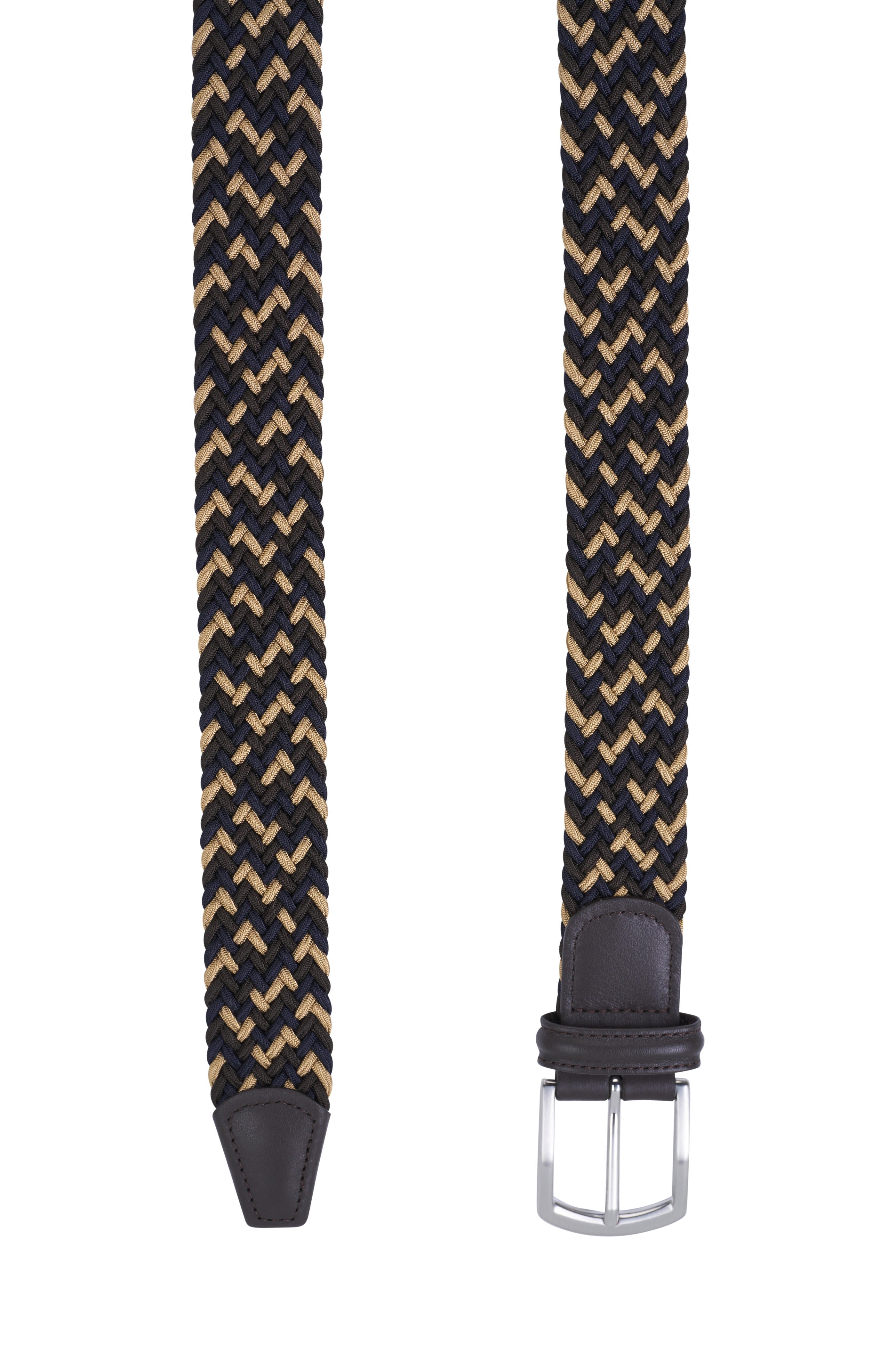 Brown & Beige Mélange Woven Belt - Anderson's