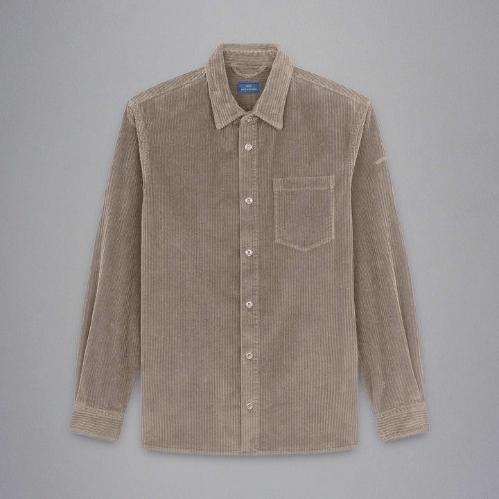 Beige Cotton-Stretch Corduroy Overshirt w/ Moon Badge - Paul & Shark