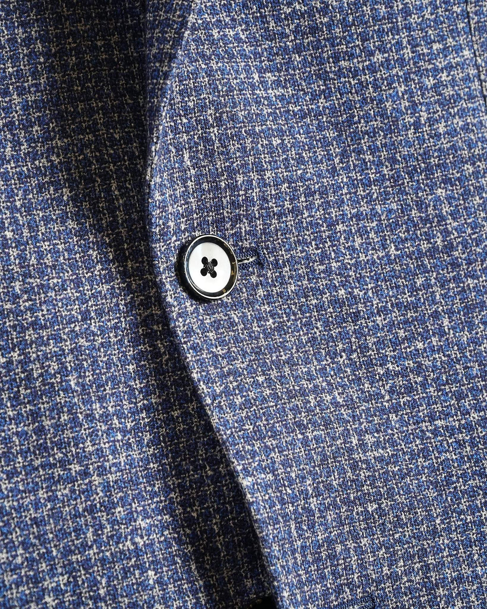 Blue Houndstooth Cotton Unconstructed Contemporary Fit Sport Coat L.B.M 1911 - Boutique Jacques Last Call