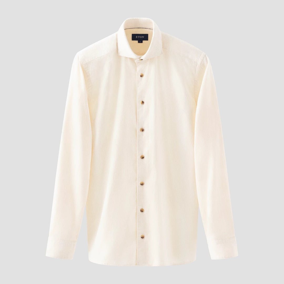 Off-White Fine Wale Corduroy Contemporary Fit Shirt - ETON