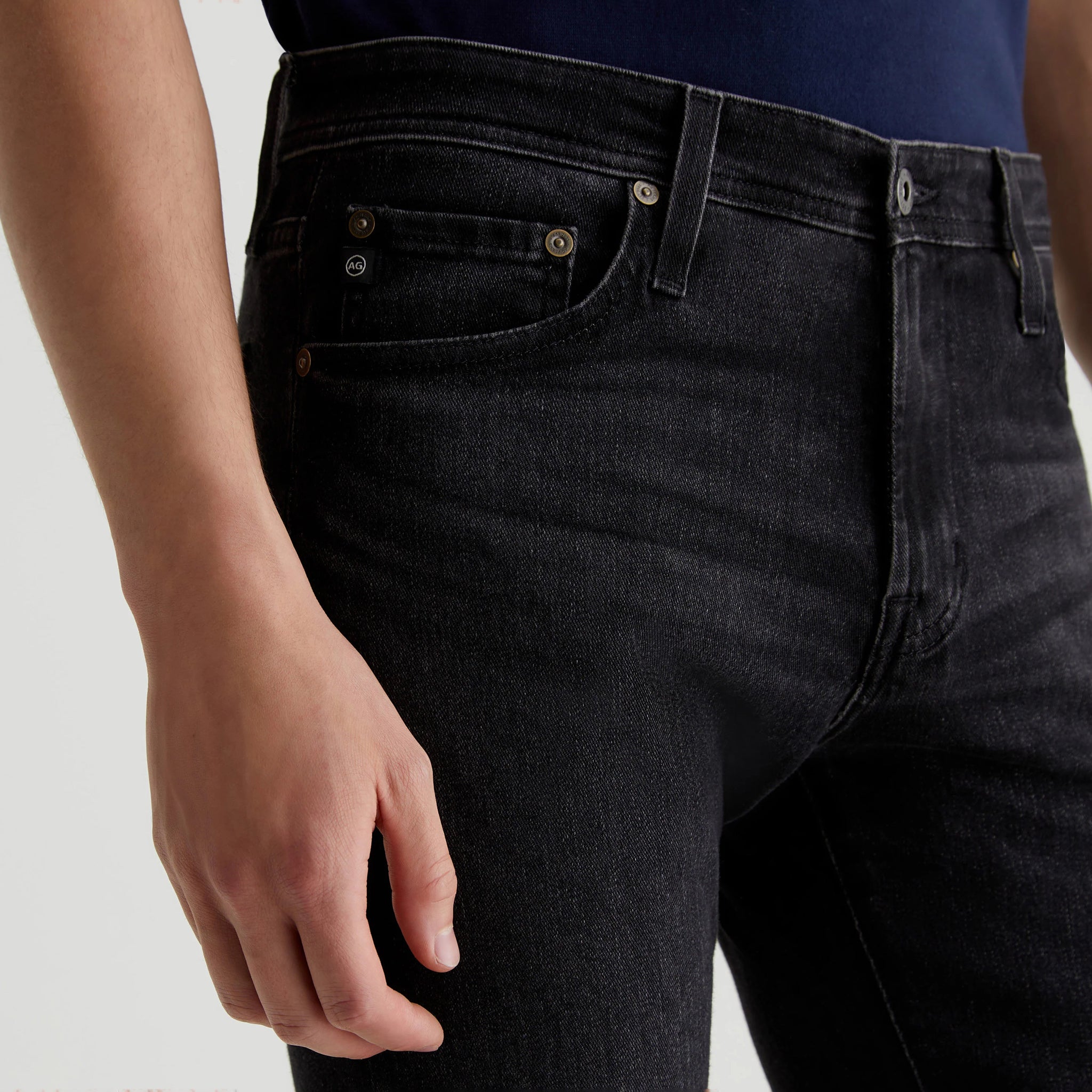 Trophy Black Washed Cloud Soft Denim Tellis Modern Slim Fit Jeans - AG