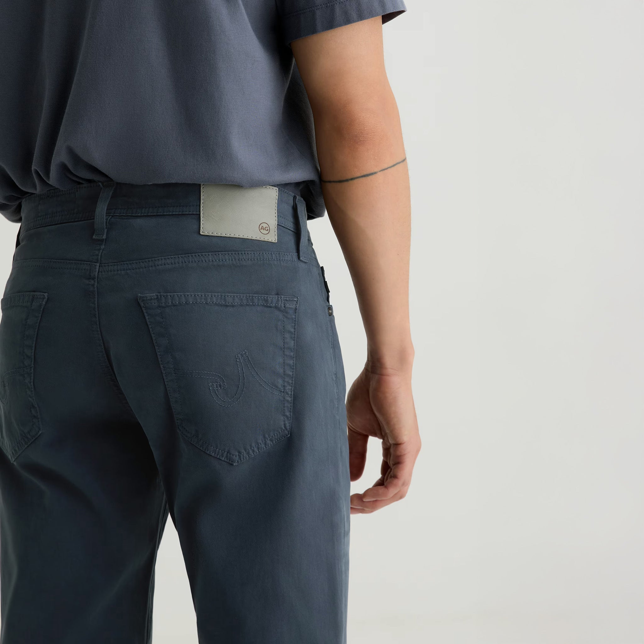 After Dusk (Steel Blue) Sueded Tellis Modern Slim Fit Pants - AG Jeans