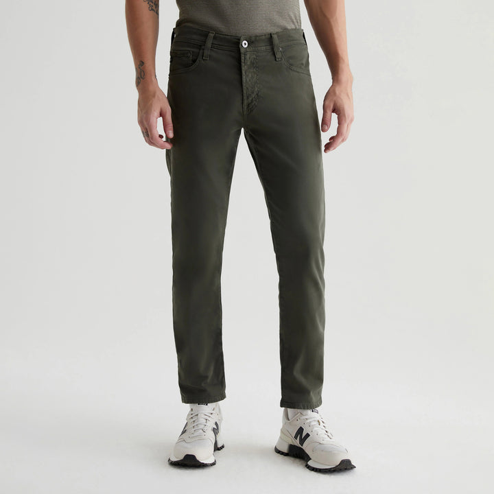 Forest Moss (Green) Sueded Tellis Modern Slim Fit Pants - AG Jeans
