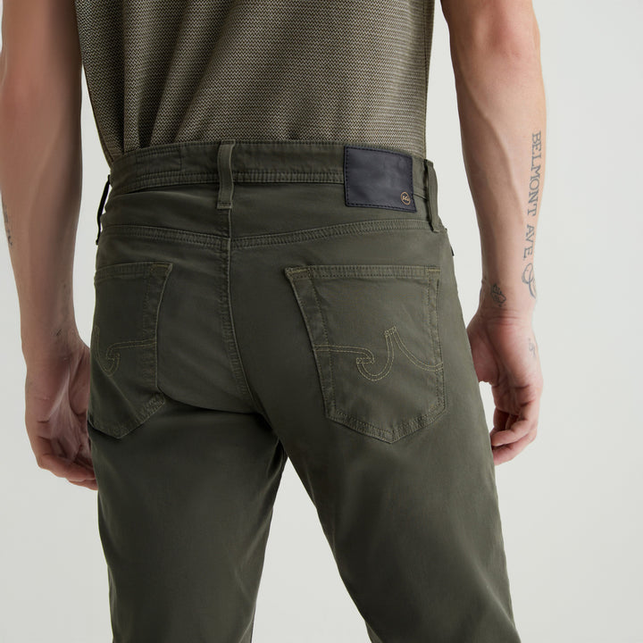 Forest Moss (Green) Sueded Tellis Modern Slim Fit Pants - AG Jeans