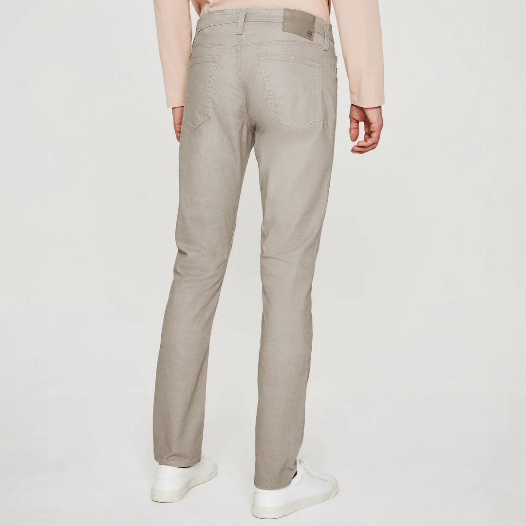 Culver Taupe Herringbone Patterned Modern Slim Tellis Sueded Pants - AG
