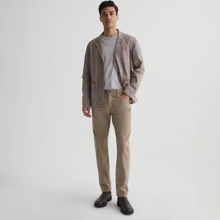 Sulfur Smoked Oak (Tan) Modern Slim Tellis Sueded Pants - AG