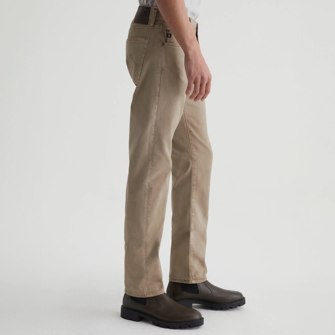Sulfur Smoked Oak (Tan) Modern Slim Tellis Sueded Pants - AG