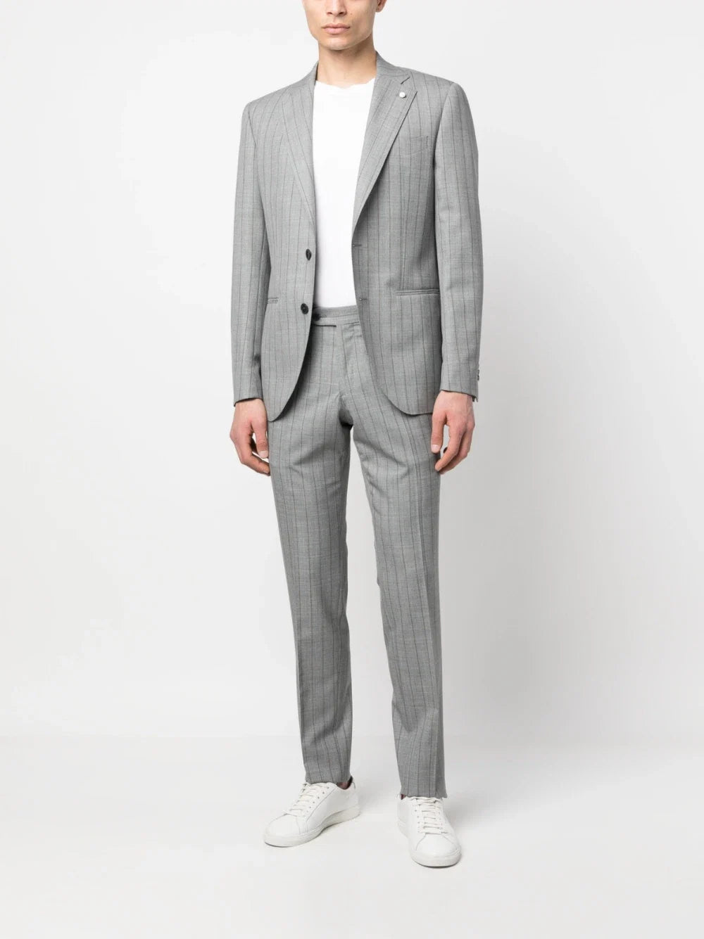 Gray Pin-Stripe Luigi Bianchi Mantova Suit - Boutique Jacques International