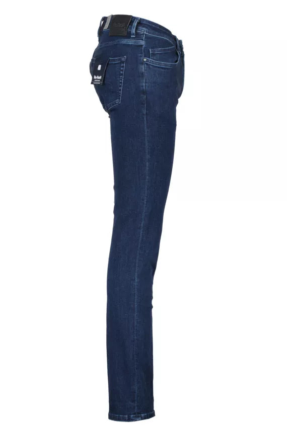 Dark Blue Wash With Blue Stitching Rubens Cotton Slim Fit Jeans - Re-Hash - Boutique Jacques Last Call