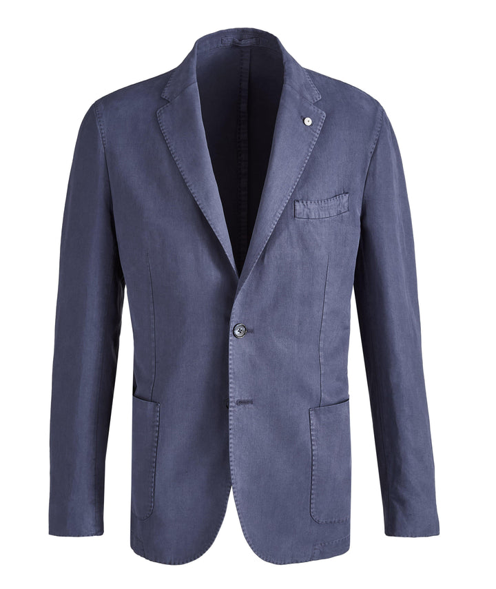 Blue Linen L.B.M 1911 Sport Coat - Boutique Jacques Last Call