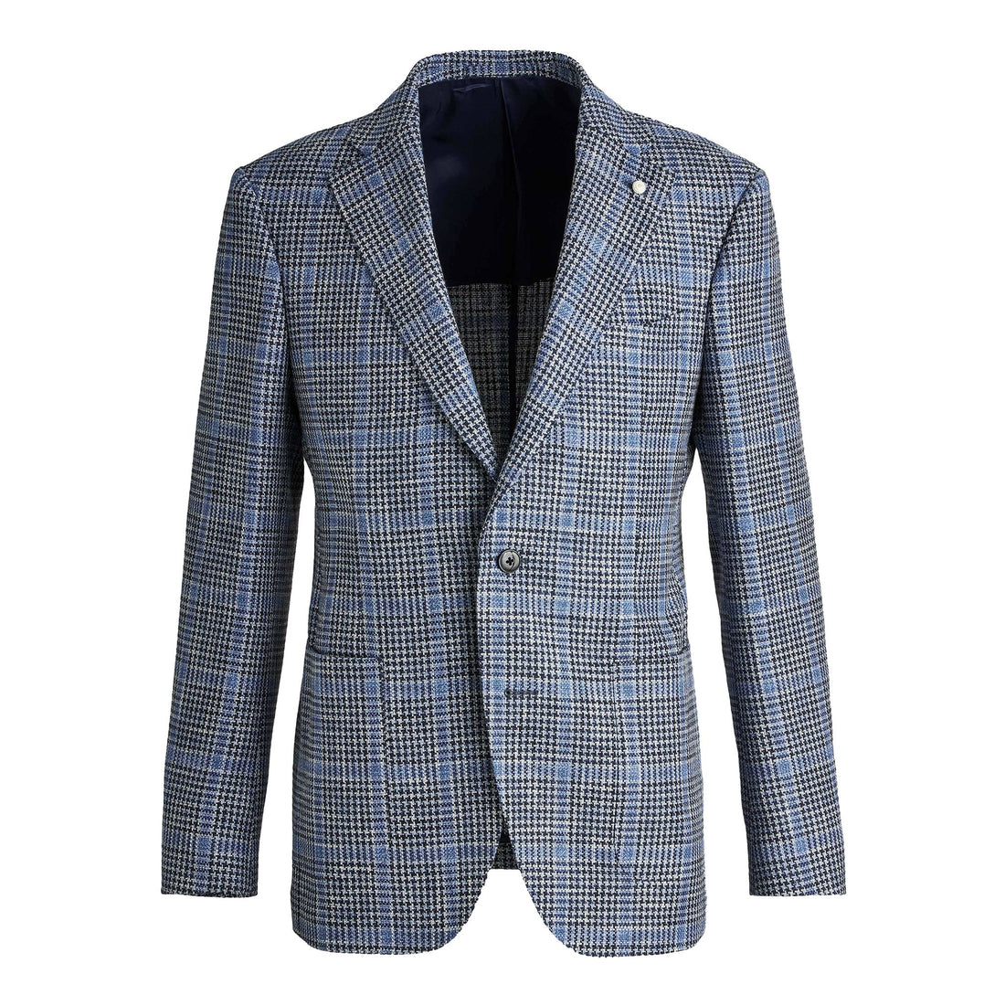 Blue Check Contemporary Fit - Luigi Bianchi Mantova - Boutique Jacques International