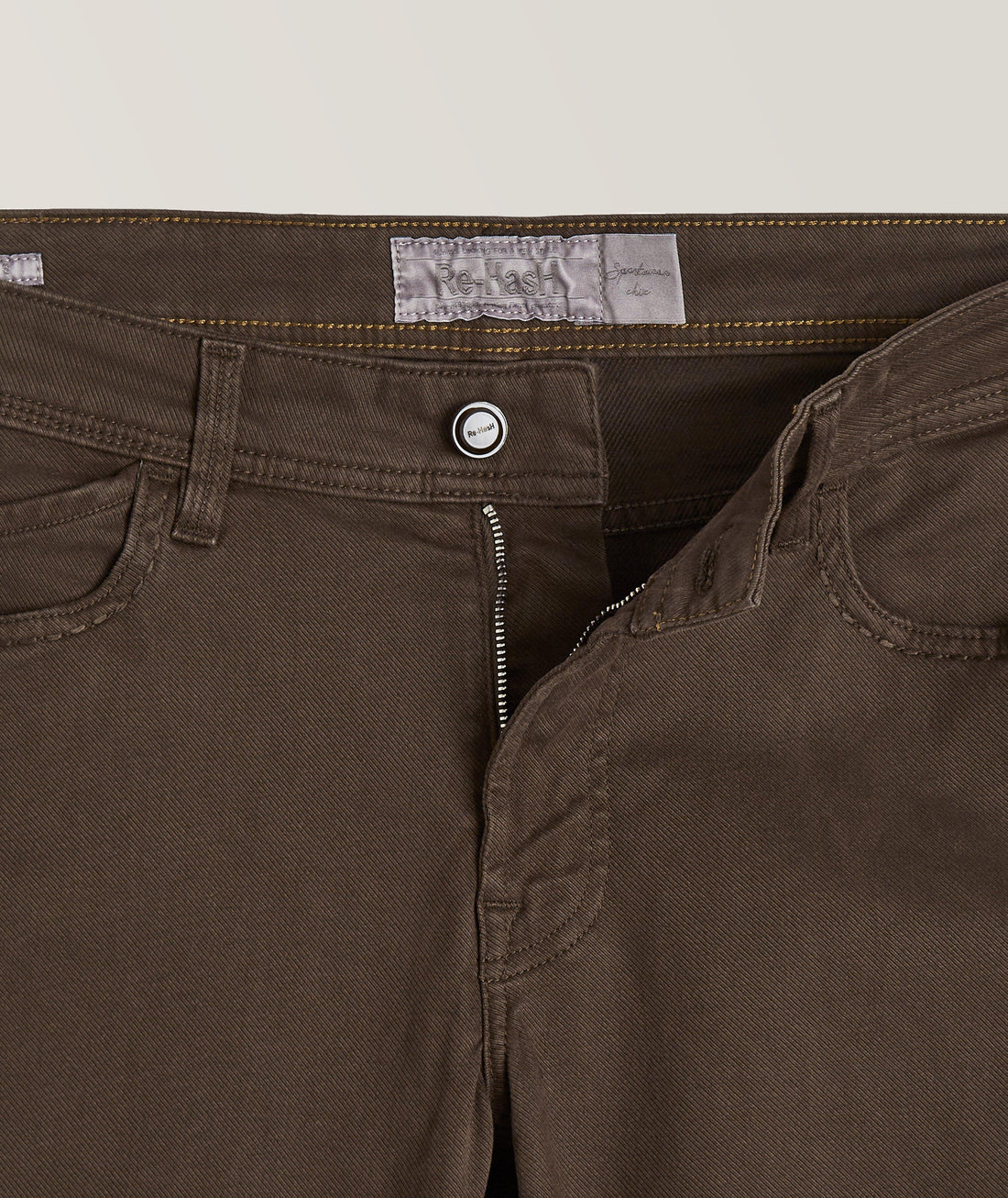 Brown Rubens Cotton Twill Five Pocket Pants - Re-Hash - Boutique Jacques Last Call