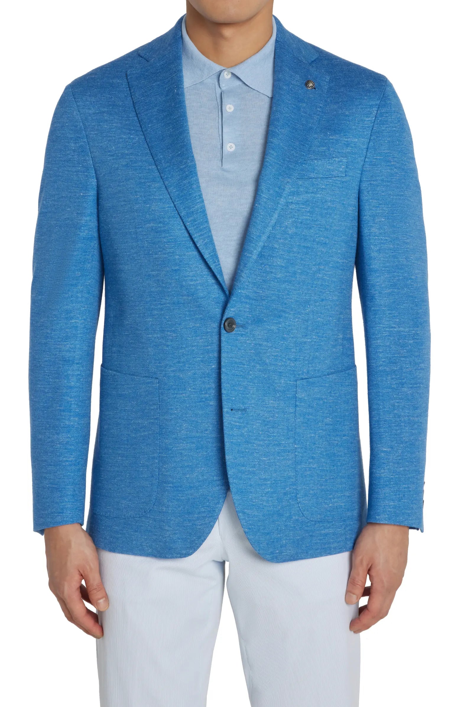 Light Blue Hartford Contemporary Fit Loro Piana Jersely Knit Sport Jacket - Jack Victor - Boutique Jacques Last Call