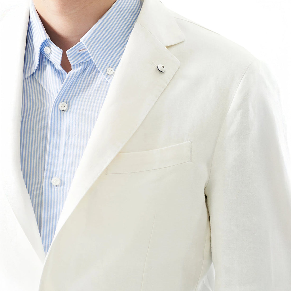 White Cotton L.B.M 1911 Sport Coat - Boutique Jacques Last Call