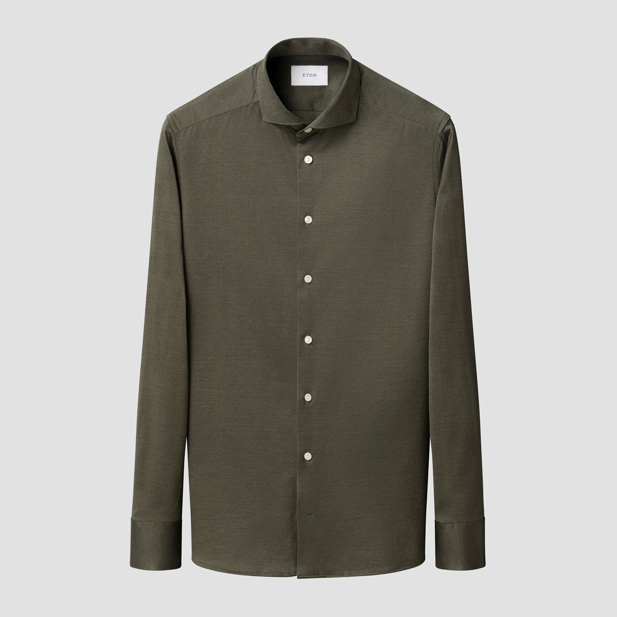 Green Filo Di Scozia Cotton Knit Slim Fit Shirt - ETON