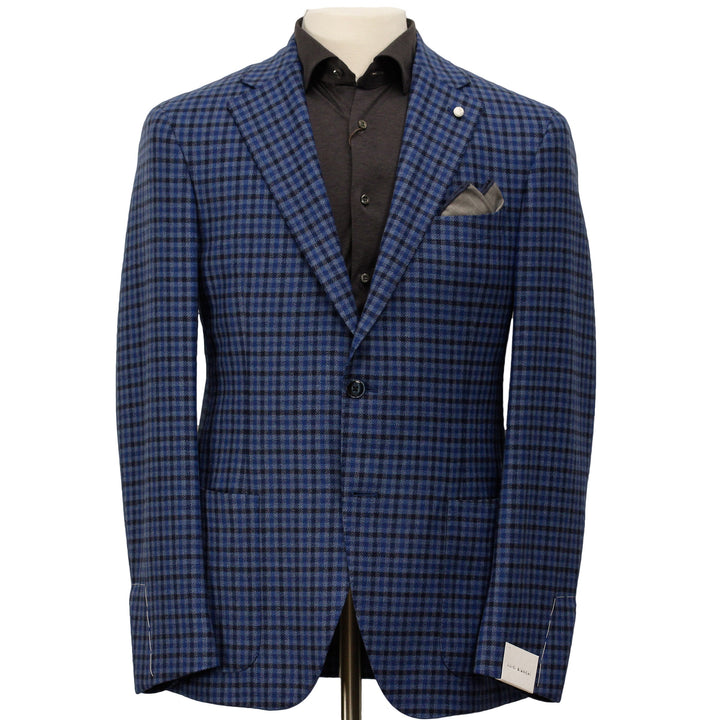 Blue Micro Check Contemporary Fit Sport Jacket - Luigi Bianchi Mantova - Boutique Jacques Last Call