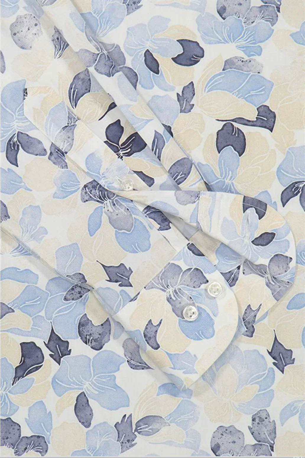 Blue Floral Poplin Casual Shirt - Paul & Shark - Boutique Jacques Last Call