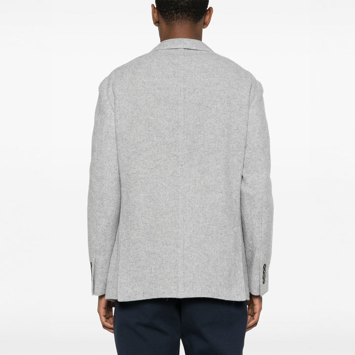 Gray Mélange Herringbone Wool-Cashmere Contemporary Sport Jacket - ELEVENTY - Boutique Jacques Last Call
