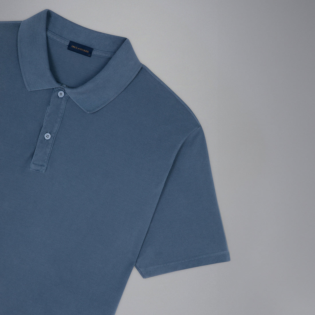 Denim Blue Garment Dyed Short Sleeve Cotton Polo Shirt - PAUL & SHARK